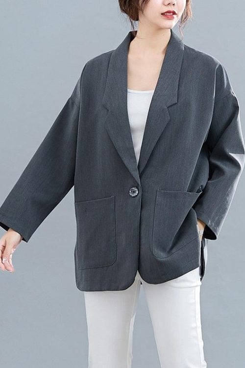 Plus Size Blazer Jacket (Work, Office, Formal) (Grey, Black) (EXTRA BIG SIZE)